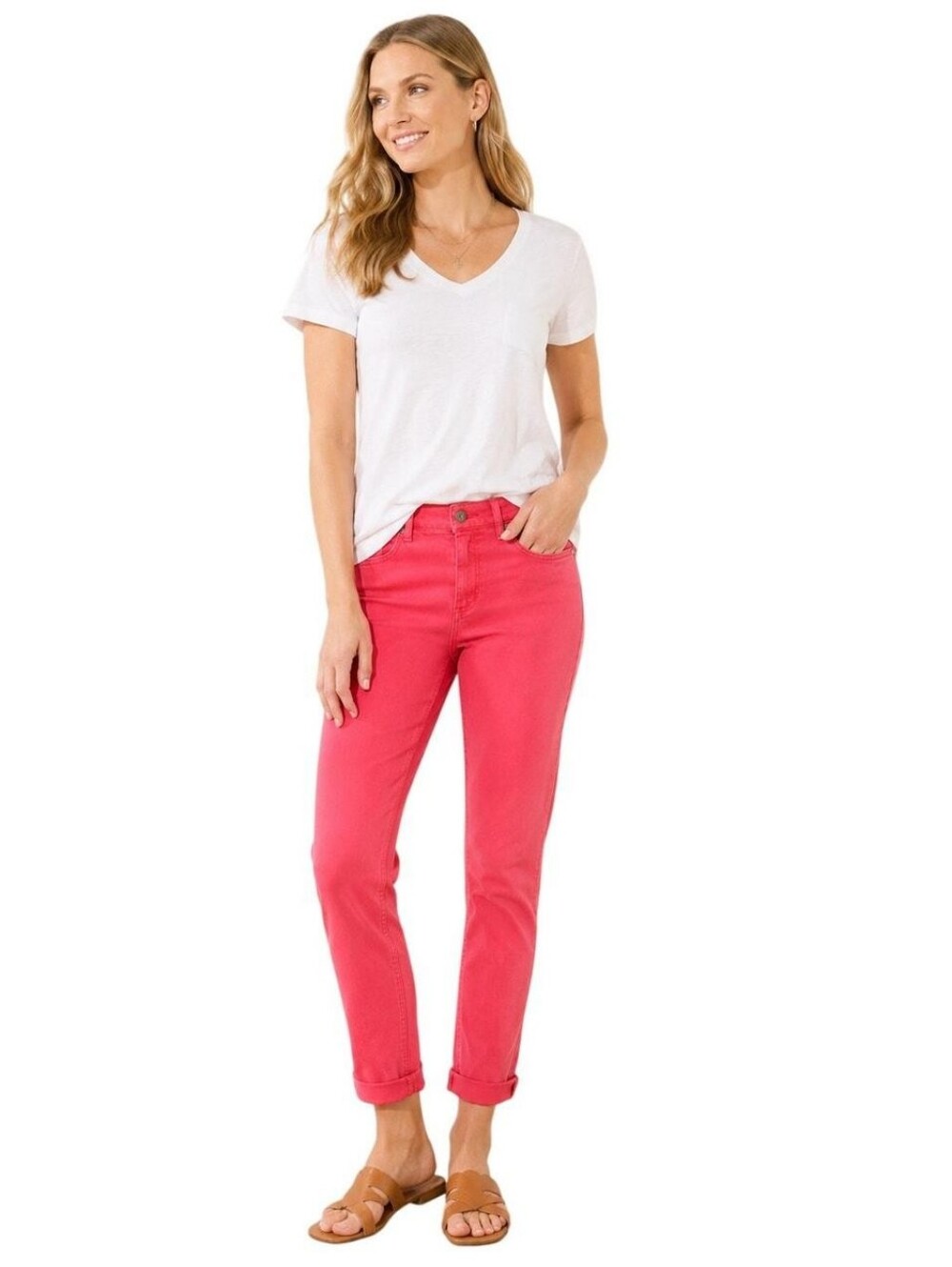 LOFT Coral Pink Boyfriend Jeans